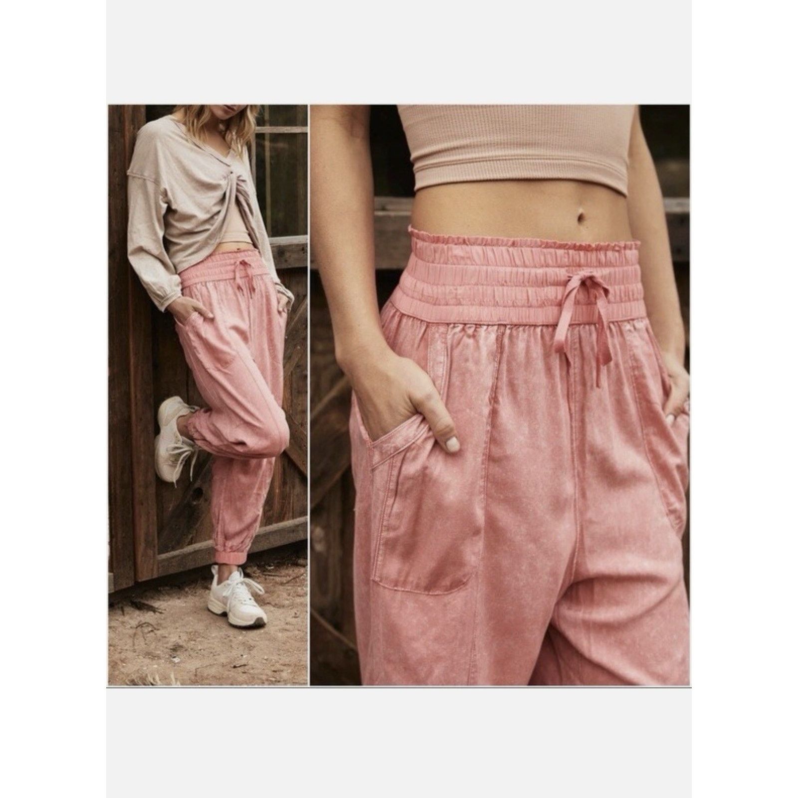 Free People FREE PEOPLE FP Movement Halfzies Pants, Matte Rose Sz Small Size 24" / US 00 / IT 34 - 16 Thumbnail