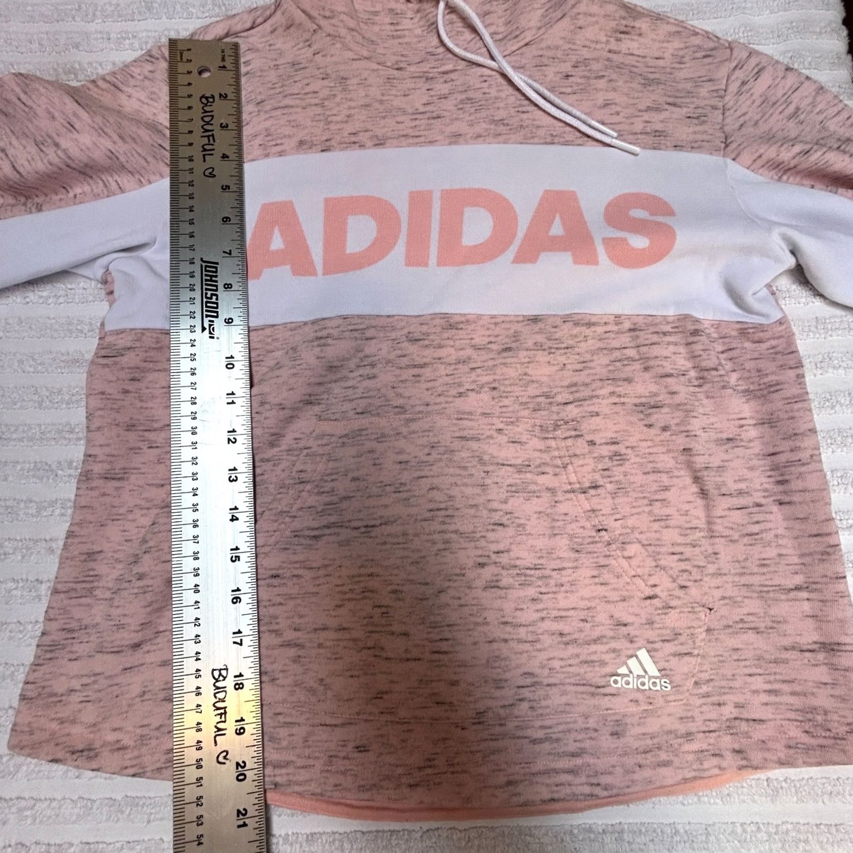 Adidas Adidas Womens Small Pink Hoodie Pullover Fleece Pullover Jacket Raglan Sleeve Hooded Front Pockets Size S / US 4 / IT 40 - 6 Thumbnail