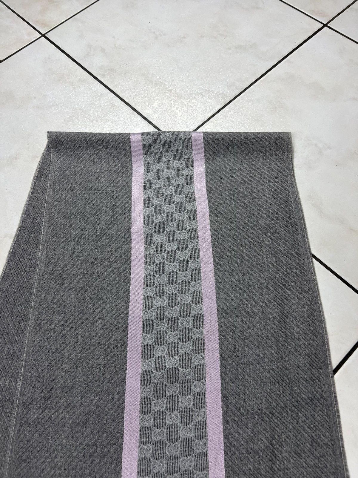 Gucci Gucci Tom Ford wool silk muffler scarf monogram stripe logo Size ONE SIZE - 3 Thumbnail