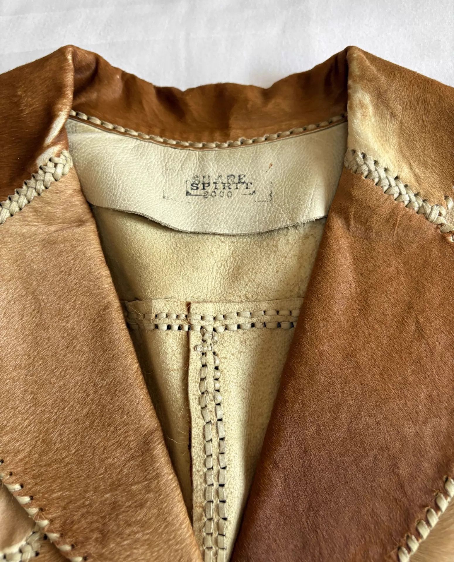 Other Vintage Japanese Strappy-Fur Paneled Leather Blazer Rare Size XS / US 0-2 / IT 36-38 - 3 Thumbnail