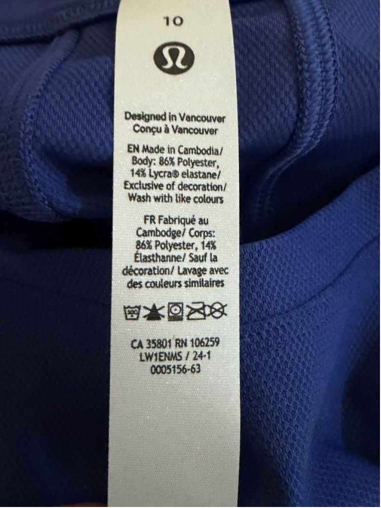 Lululemon LULULEMON MUSCLE LOVE CROP TANK TOUGH BLUE PSYCHIC SIZE 10 Size L / US 10 / IT 46 - 8 Thumbnail