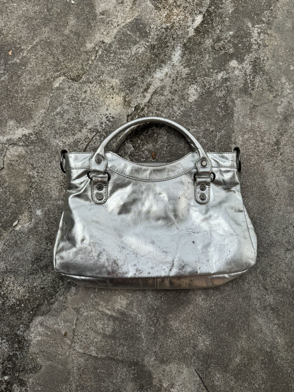 Vintage Leather Silver Bags City Size ONE SIZE - 2 Thumbnail