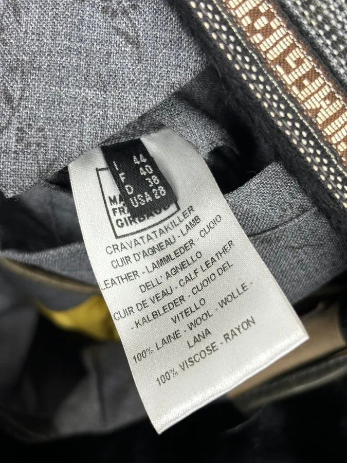 Marithe + Francois Girbaud AW2003 Marithé + François Girbaud Grey Eroded Buttoned Asymmetrical Leather Jacket Size S / US 4 / IT 40 - 13 Thumbnail