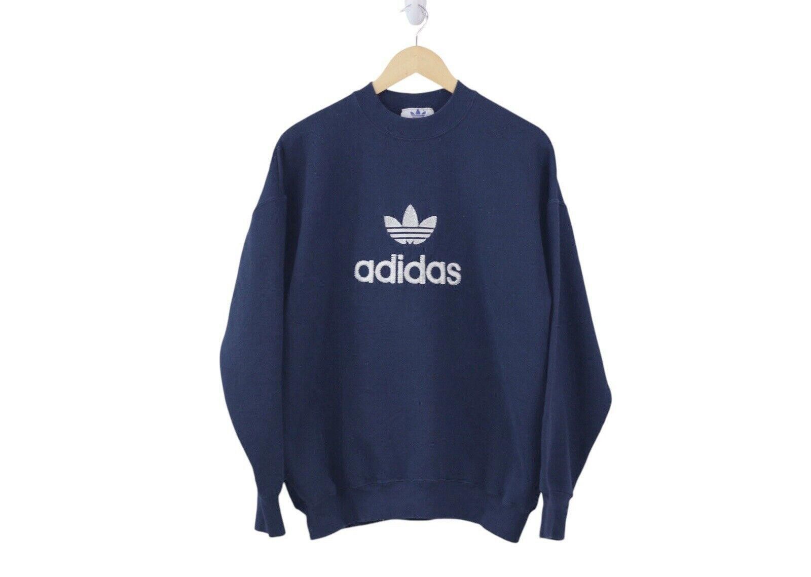 Adidas Vintage Bootleg Adidas Blue Embroidered Crewneck Size XL Size US 36 / EU 52 - 1 Thumbnail