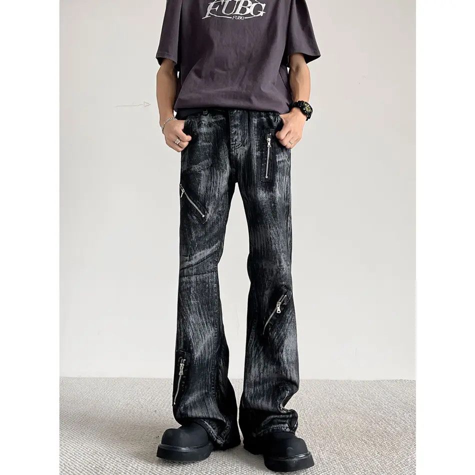 Japanese Brand Retro loose straight tie dye jeans Size US 30 / EU 46 - 2 Thumbnail