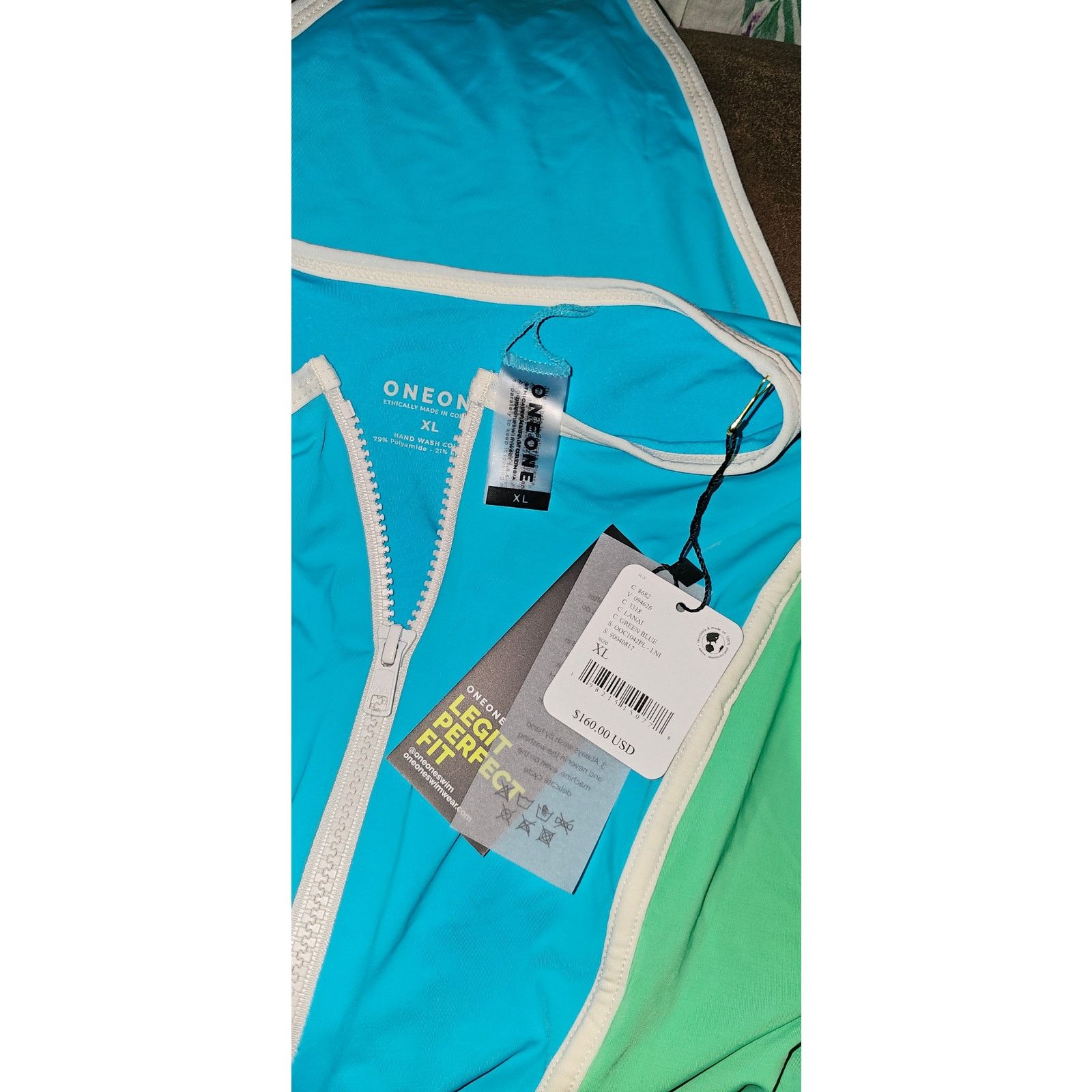 Free People NWT ONEONE Logan One Piece RASHGUARD $160 X-LARGE - LANAI Size XL / US 12-14 / IT 48-50 - 4 Thumbnail
