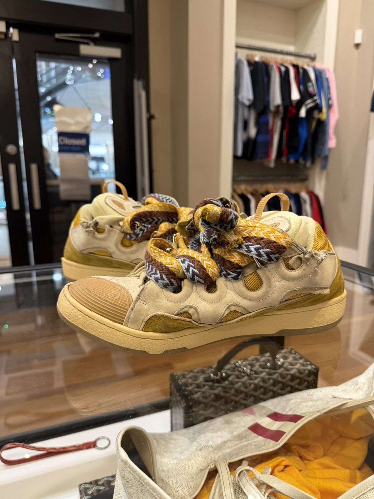 Lanvin Lanvin Oversized Curb Sneaker - Yellow white Size US 10 / EU 43 - 4 Thumbnail