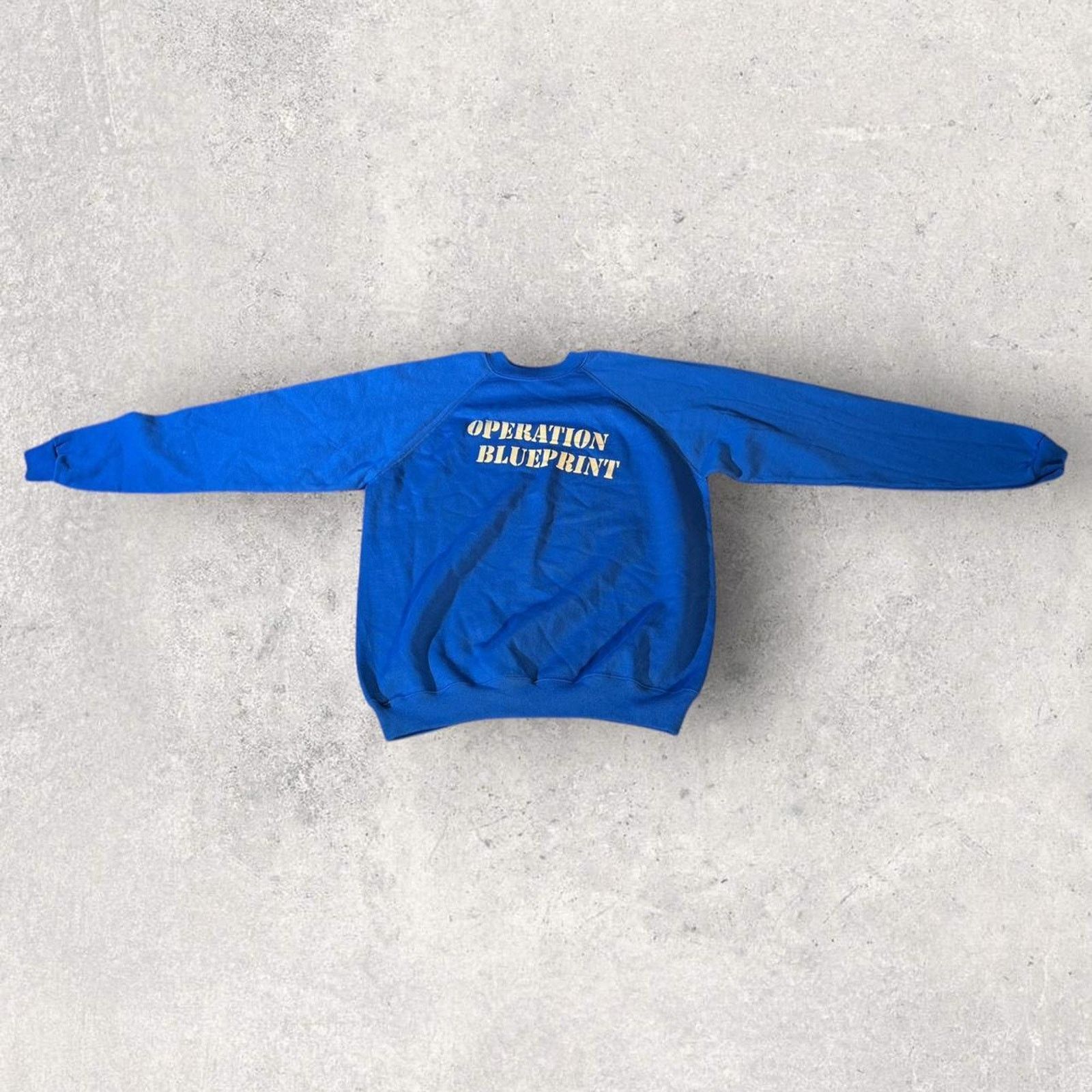 Hanes Vintage 80’s Operation Blueprint Blue Crewneck Size US XL / EU 56 / 4 - 3 Thumbnail