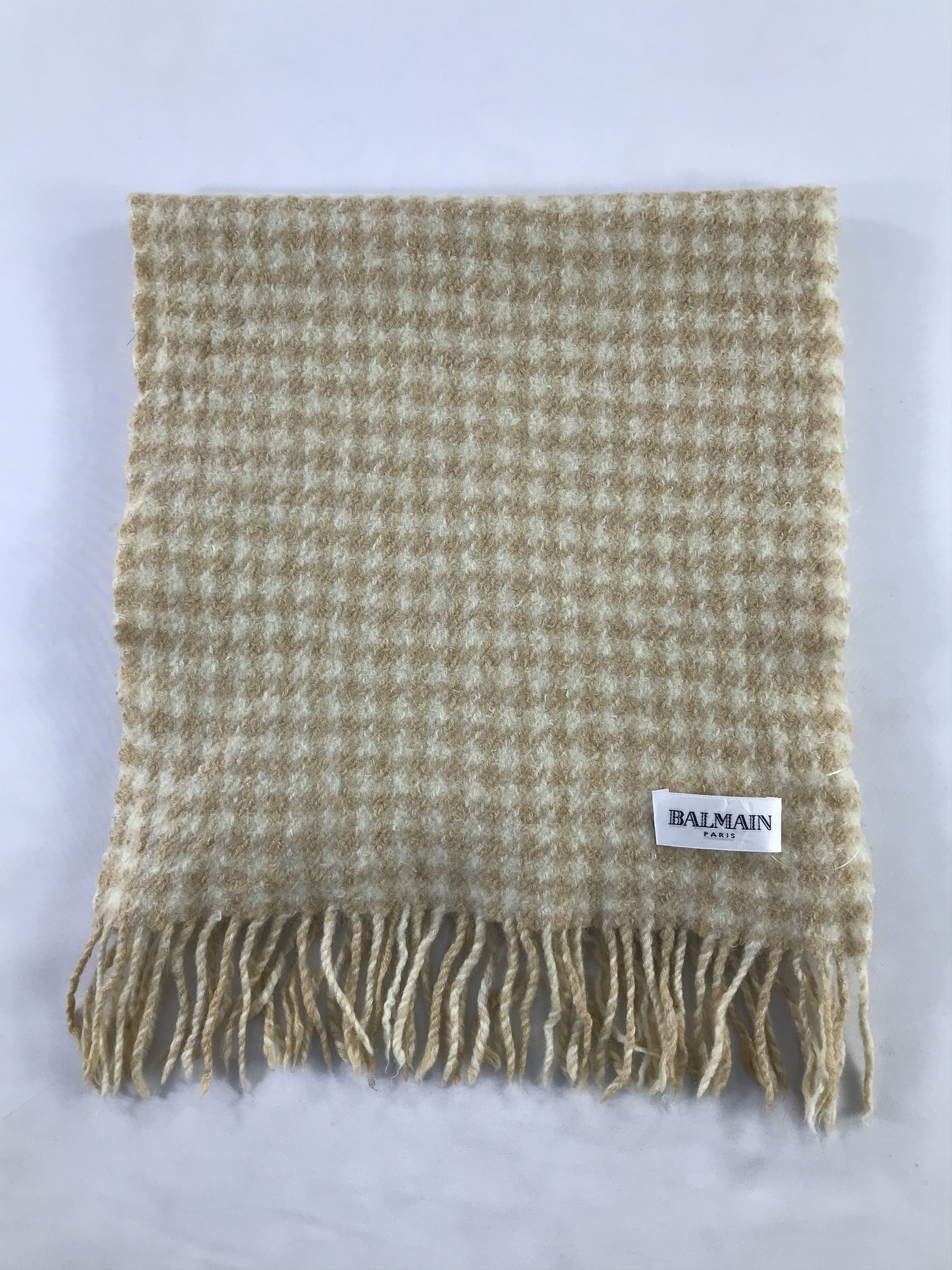 Balmain Balmain Houndstooth Scarf / Muffler / Neckwear - WW2184 Size ONE SIZE - 2 Thumbnail