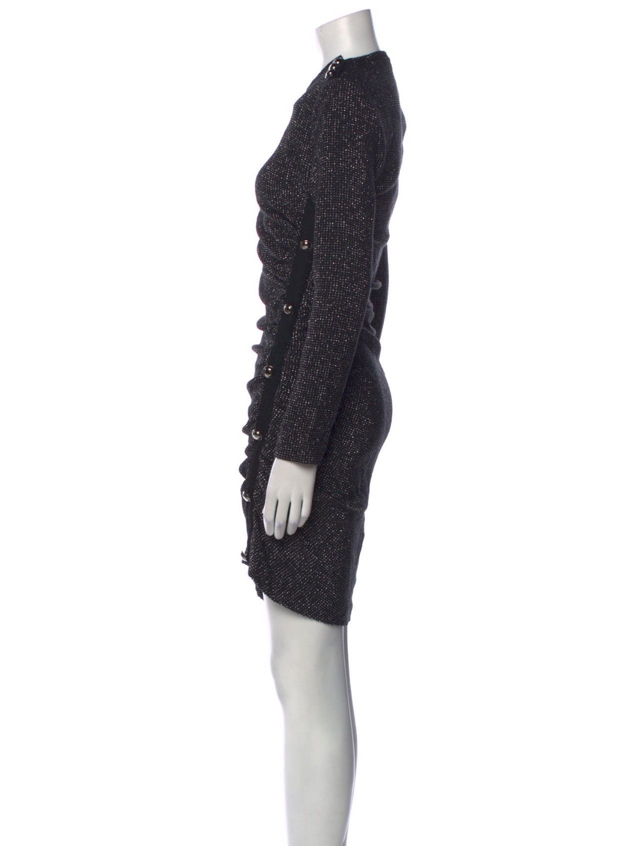 Veronica Beard Veronica Beard Black Sparkly Ruched Metallic Bodycon Dress Size XS / US 0-2 / IT 36-38 - 5 Thumbnail