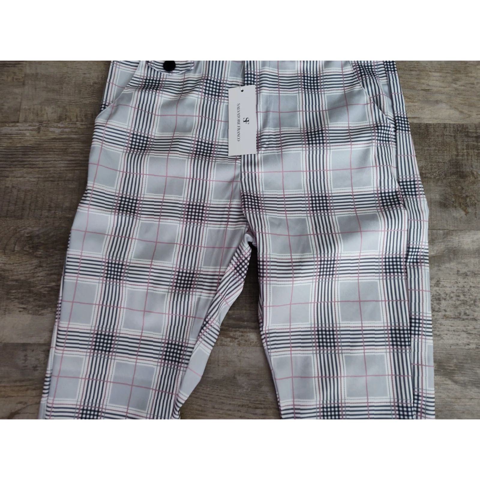 Vintage Salvatore franco Slim Fit Trousers Check Polyester With Gray NWT M Pants Women Slim Inseam See Photos Size 32" / US 10 / IT 46 - 4 Thumbnail