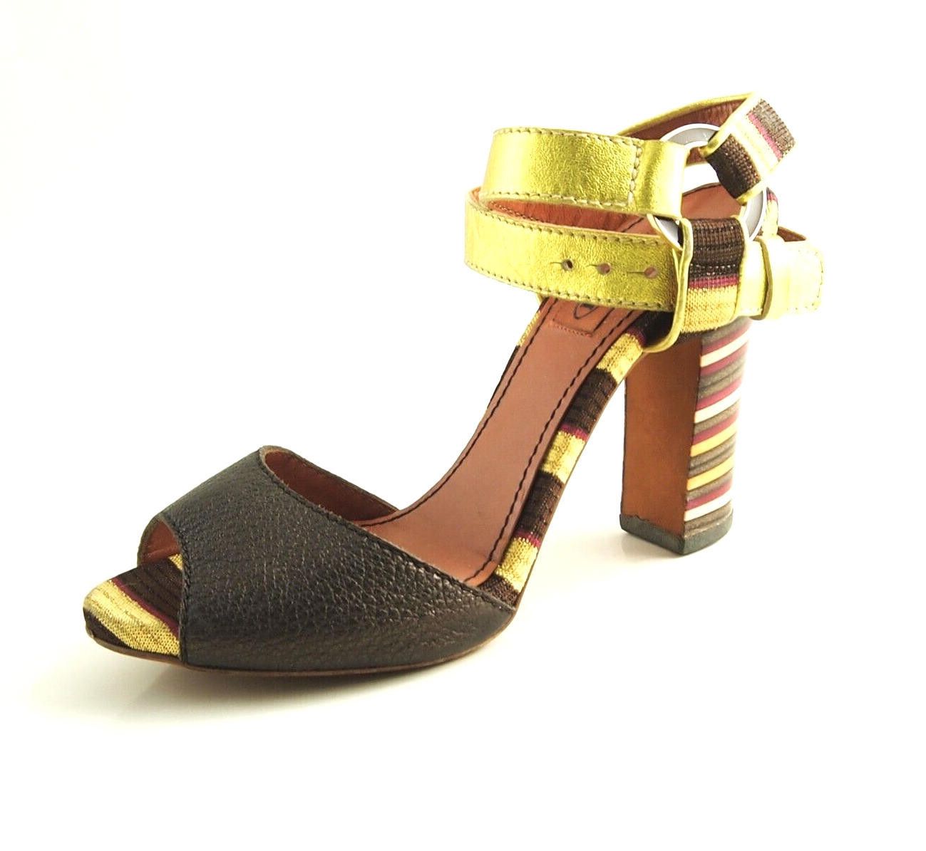 Missoni Missoni Sandals Brown Green Striped Leather US 8 EU 38 Size US 8 / IT 38 - 1 Thumbnail