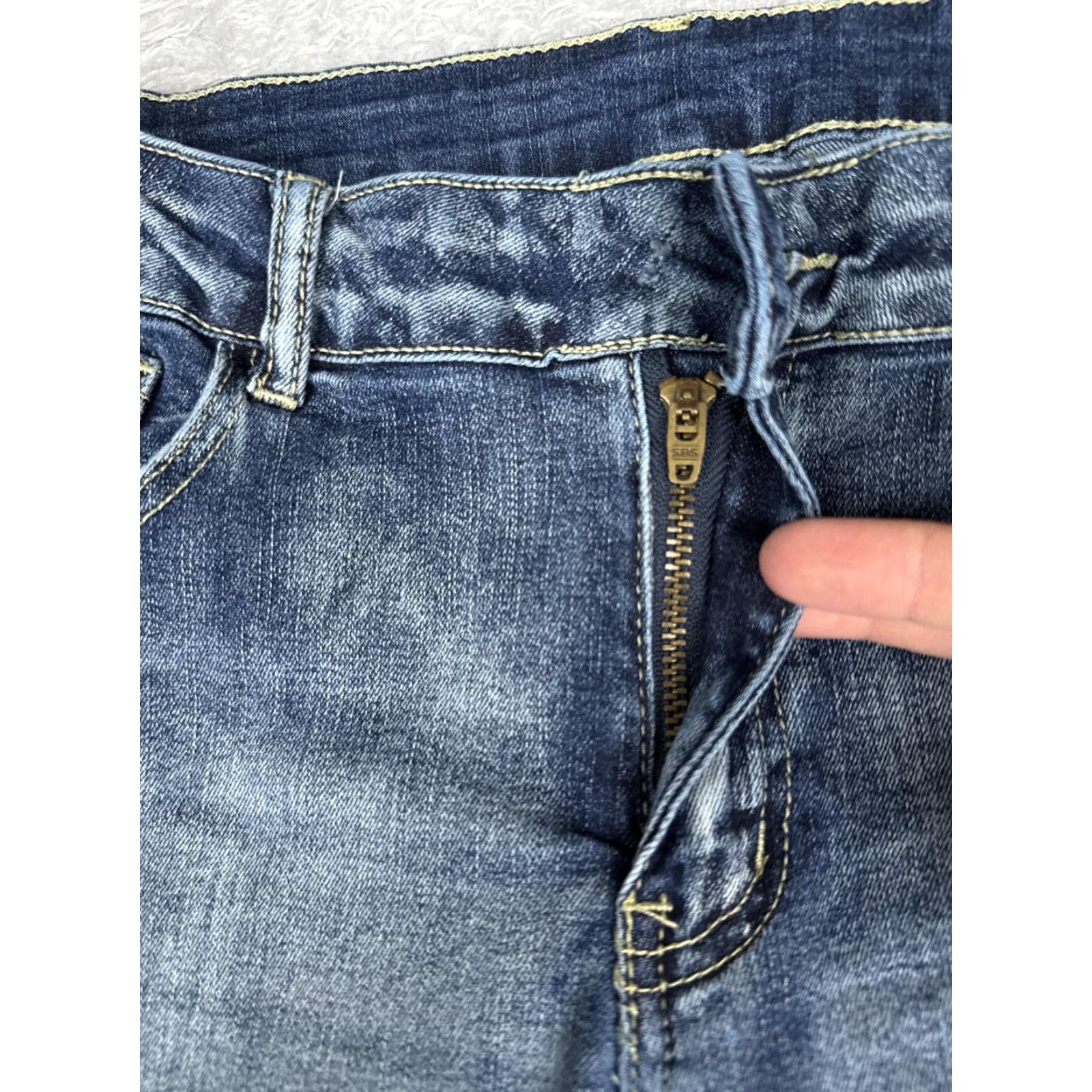Shein SheIn Flare Jeans Womens 6 Blue Med Wash Mid Rise Regular Fit Denim 26x30 Jeans Size 28" / US 6 / IT 42 - 6 Thumbnail