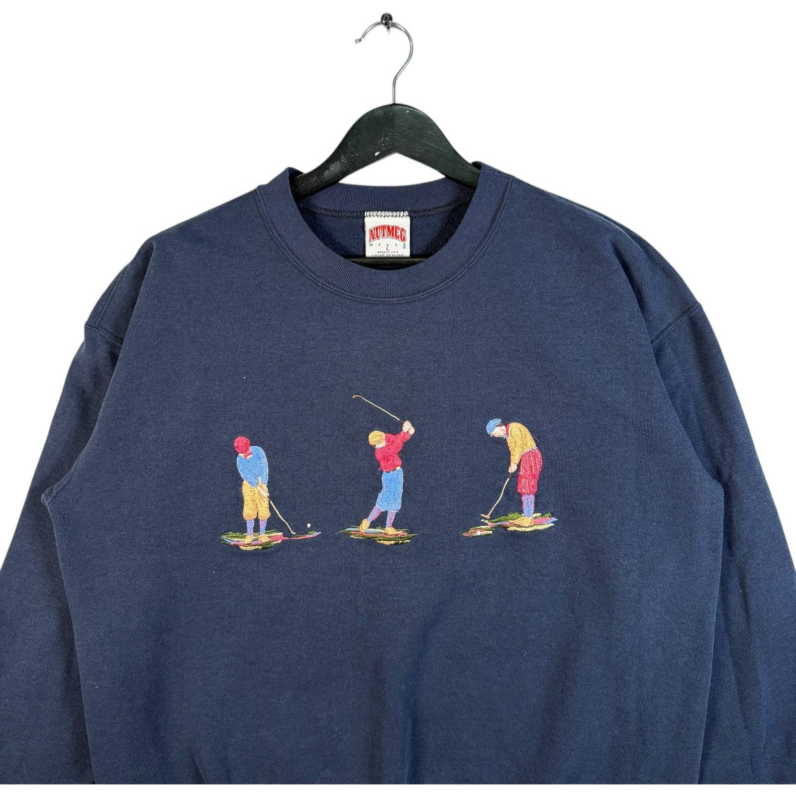Nutmeg Vintage Nutmeg Embroidered Golf Swing Crewneck Large Size US L / EU 52-54 / 3 - 2 Thumbnail