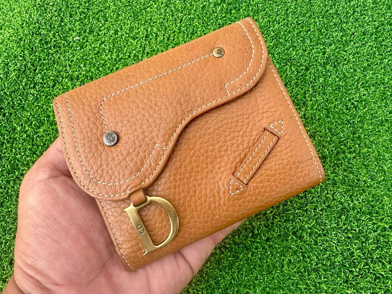 Dior Authentic Christian Dior Saddle Leather Compact Wallet Size ONE SIZE - 1 Thumbnail