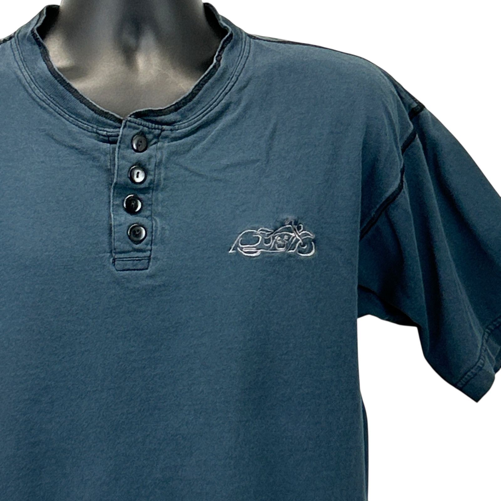Other Vintage 90s Easyriders Magazine Henley T Shirt Blue Biker L Size US L / EU 52-54 / 3 - 1 Thumbnail