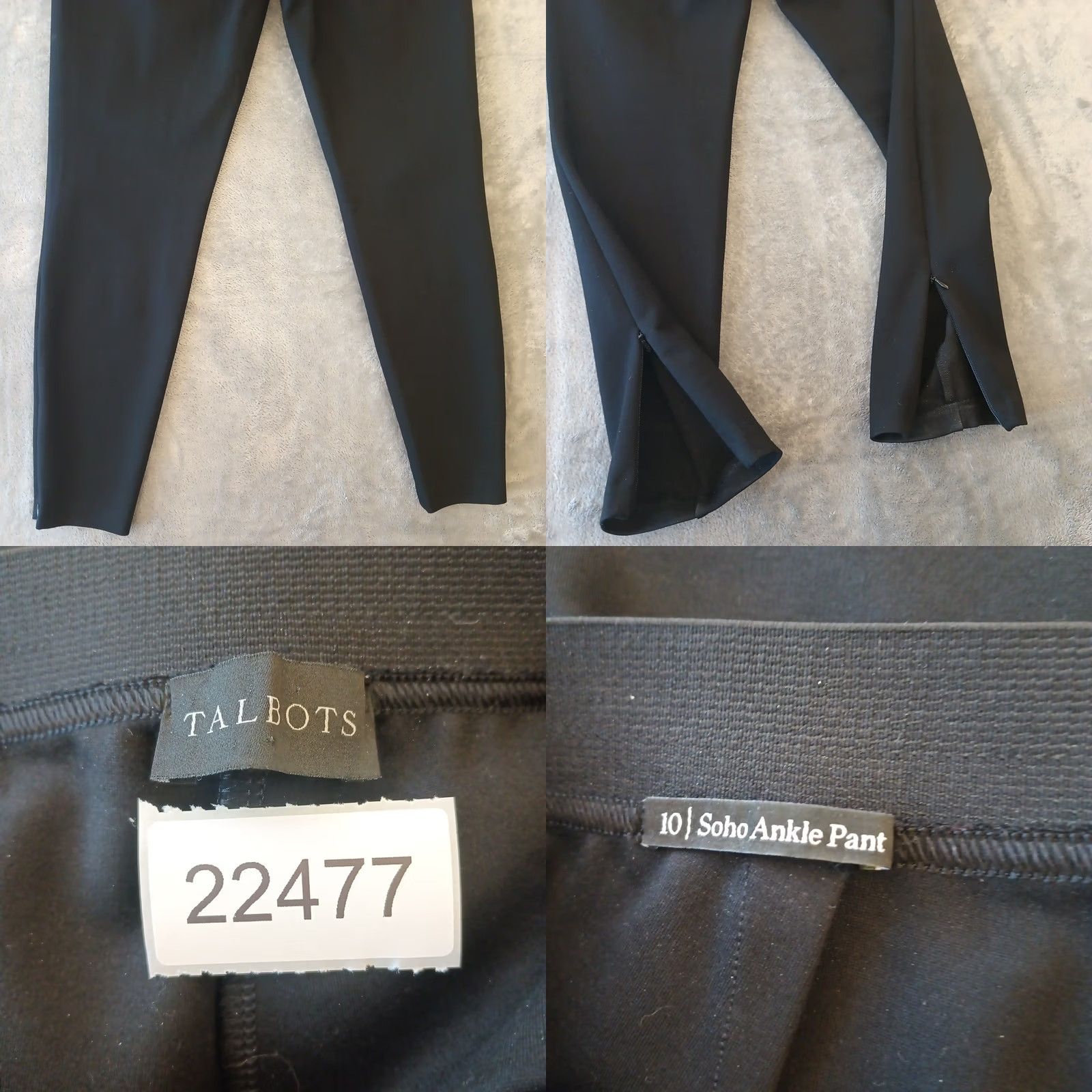Talbots Talbots Soho Pants Womens Size 10 Black Pull On Skinny Stretch Ankle Zip Size 32" / US 10 / IT 46 - 8 Thumbnail