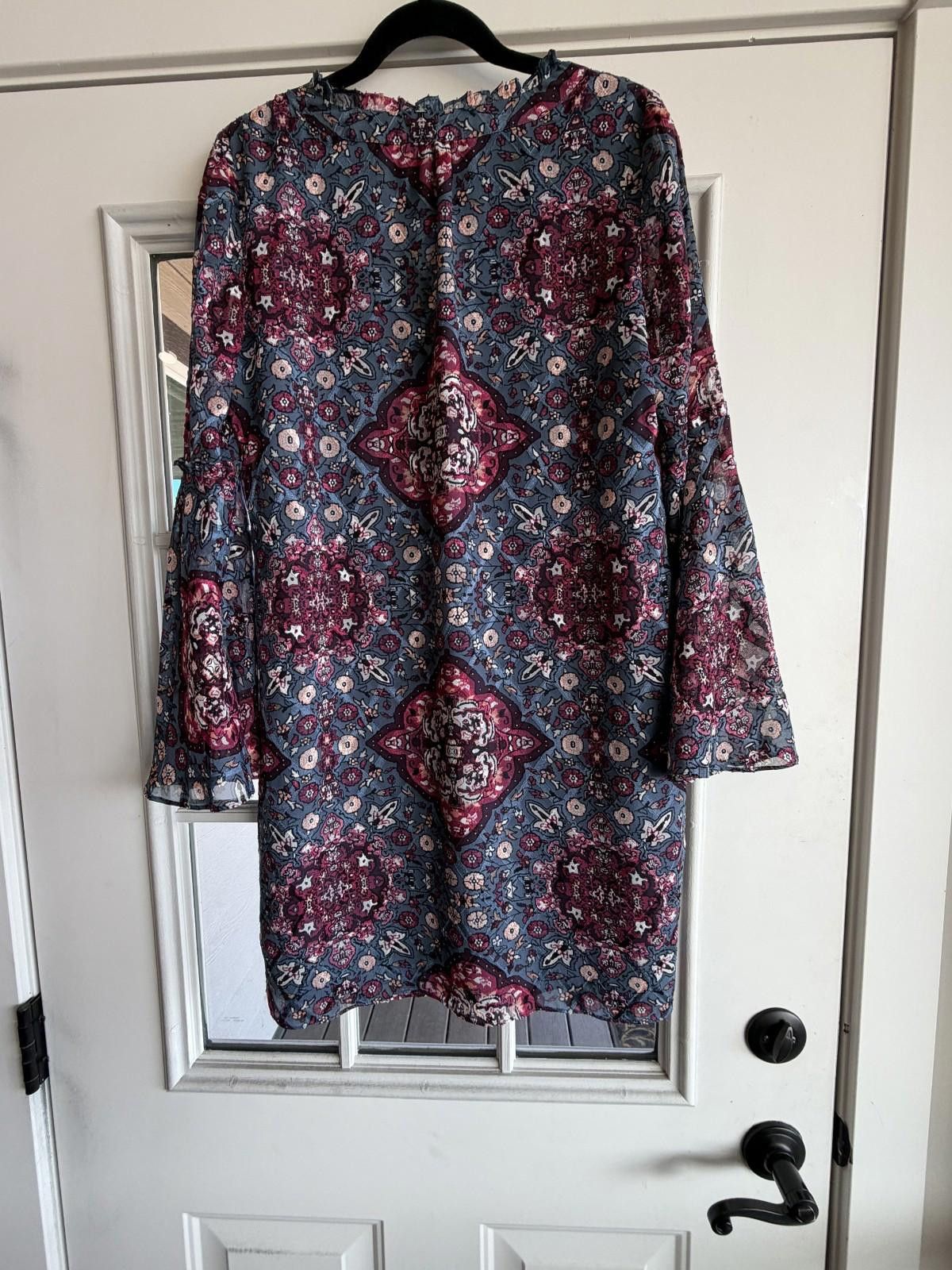 Other WHBM Boho Floral Bell Sleeve Dress Blue Rose M Size Size M / US 6-8 / IT 42-44 - 11 Thumbnail