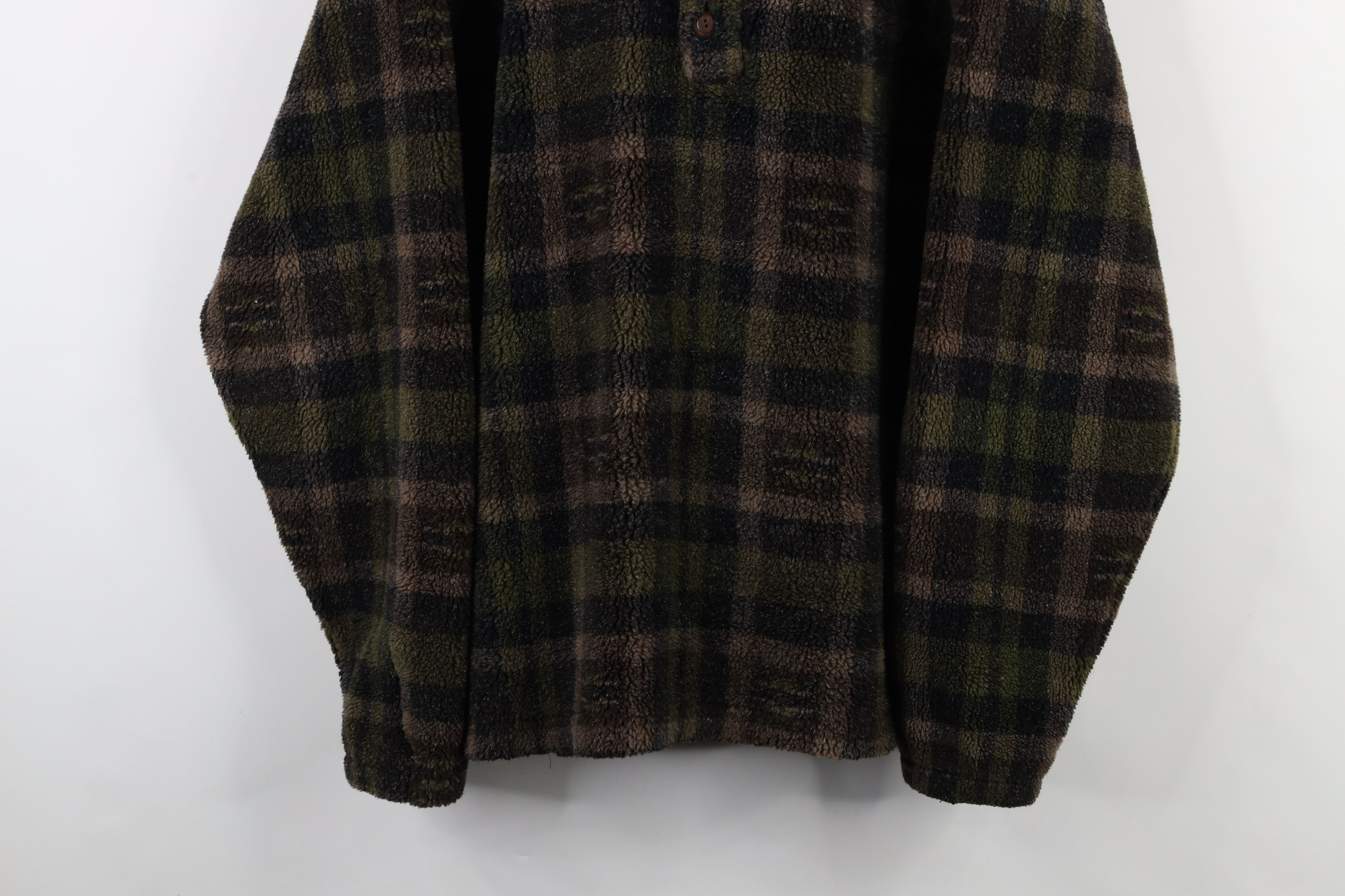 Vintage Vintage 90s Streetwear Deep Pile Fleece Henley Sweater Size US L / EU 52-54 / 3 - 3 Thumbnail