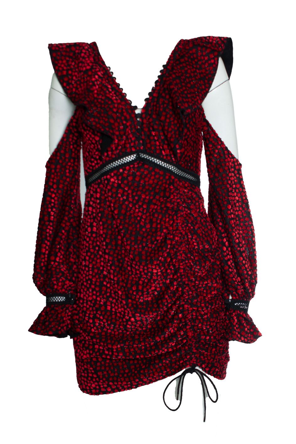Self-Portrait Self portrait, V neck frill mini dress in red Size M / US 6-8 / IT 42-44 - 1 Thumbnail