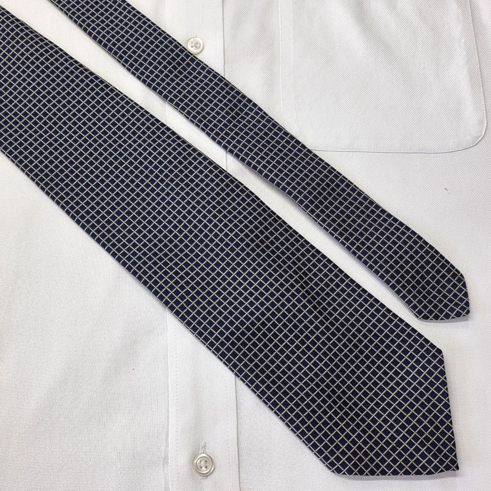 Robert Talbott VINTAGE Robert Talbott Necktie Blue Squares 100% Silk Designer Preppy Office Tie USA Size ONE SIZE - 3 Thumbnail
