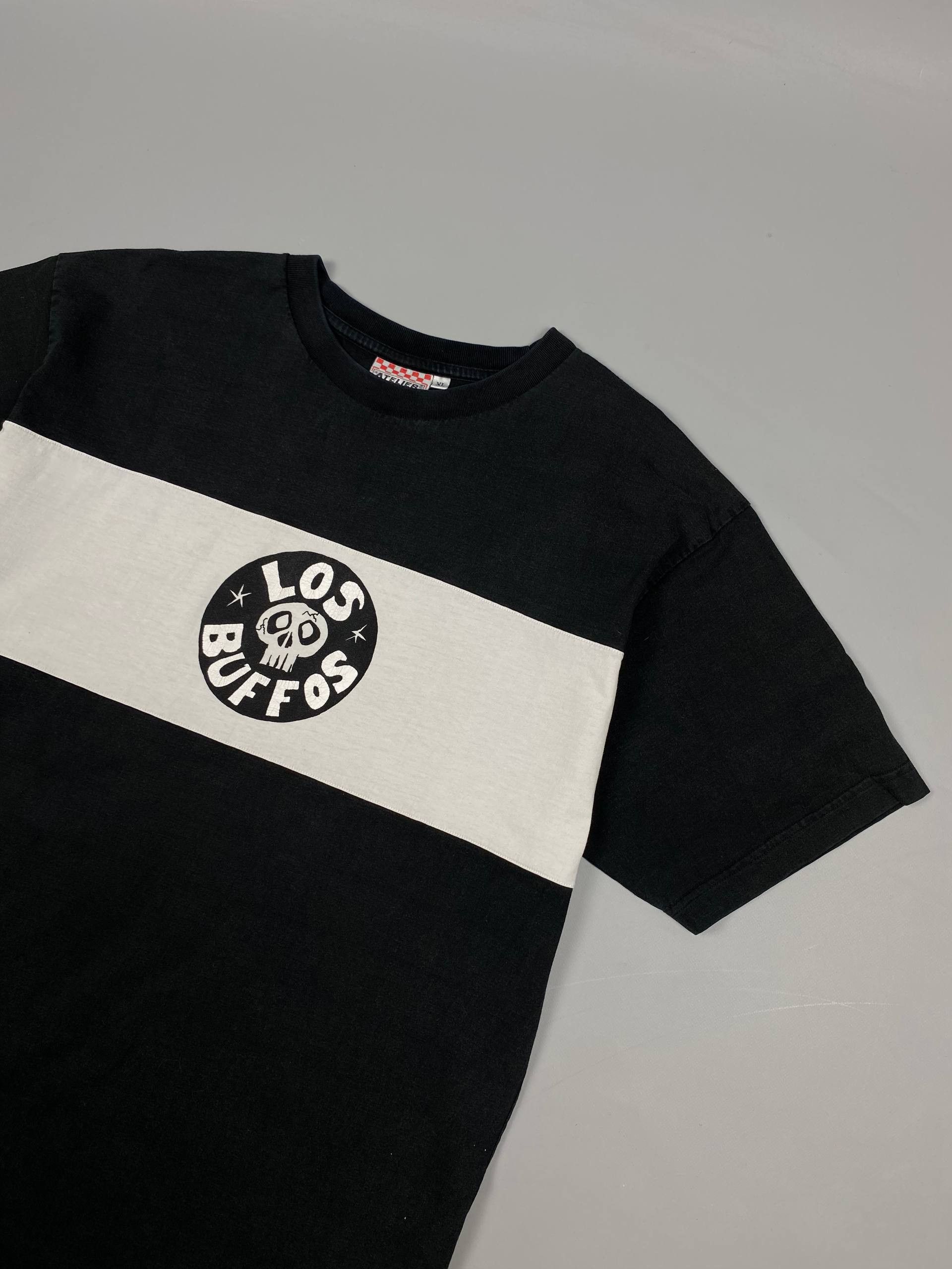 The Unbranded Brand Vintage Los Buffos Biker Tee Black White Too Drunk To Die Size US XL / EU 56 / 4 - 8 Thumbnail