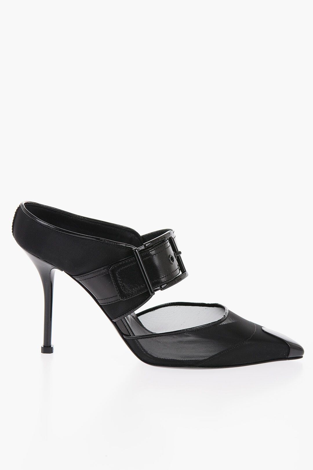 image of Alexander Mcqueen Og1Mm0524 Mesh Pointed Pumps In Black Shoes, Women's (Size 7)