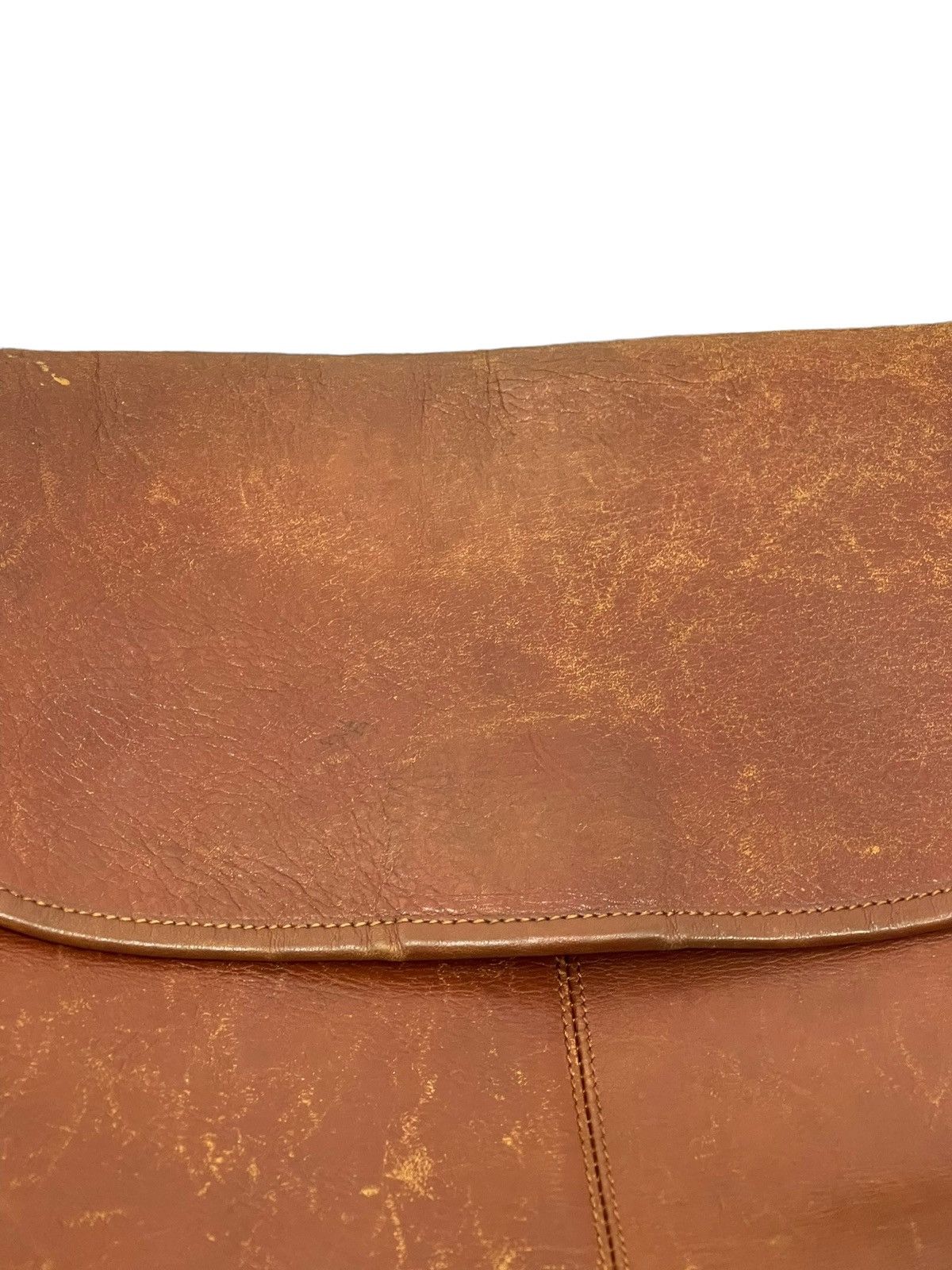 Japanese Brand Full Leather Patina Wako Cross Body Bag 4🟩 Size ONE SIZE - 9 Thumbnail