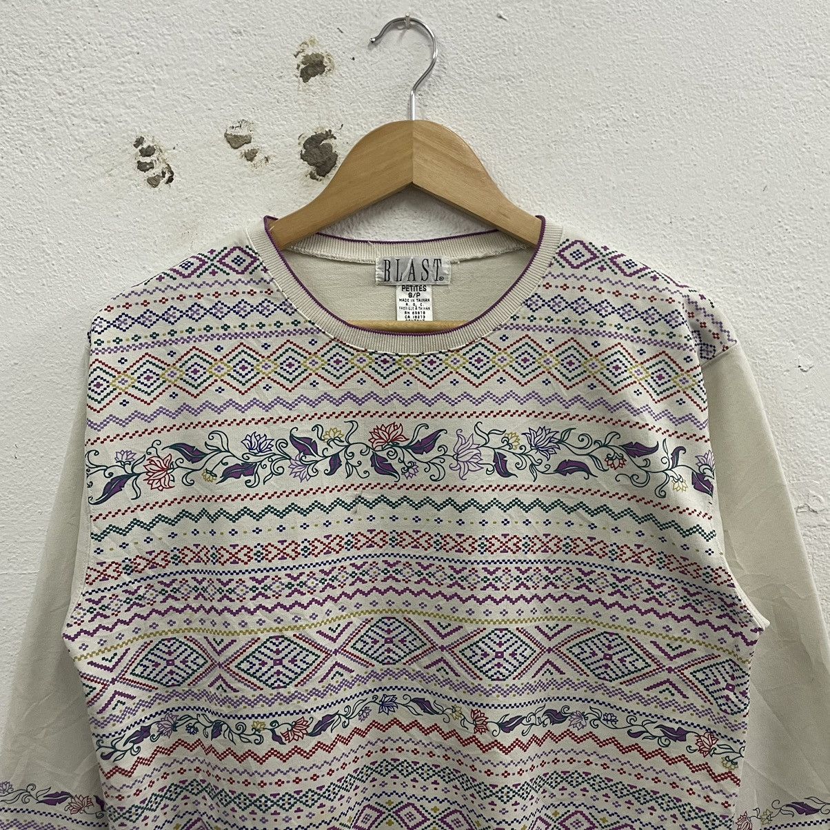Vintage 🔥Vintage Blast Native Flower Design Sweatshirts Size US S / EU 44-46 / 1 - 3 Thumbnail