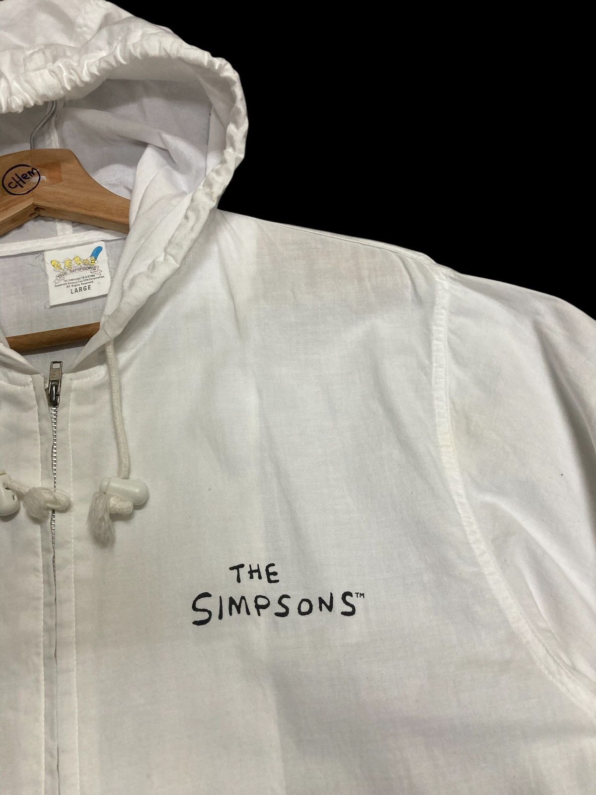The Simpsons × Vintage Vintage 90’s The Simpsons Cotton Hoodie Jacket White Size US L / EU 52-54 / 3 - 4 Thumbnail