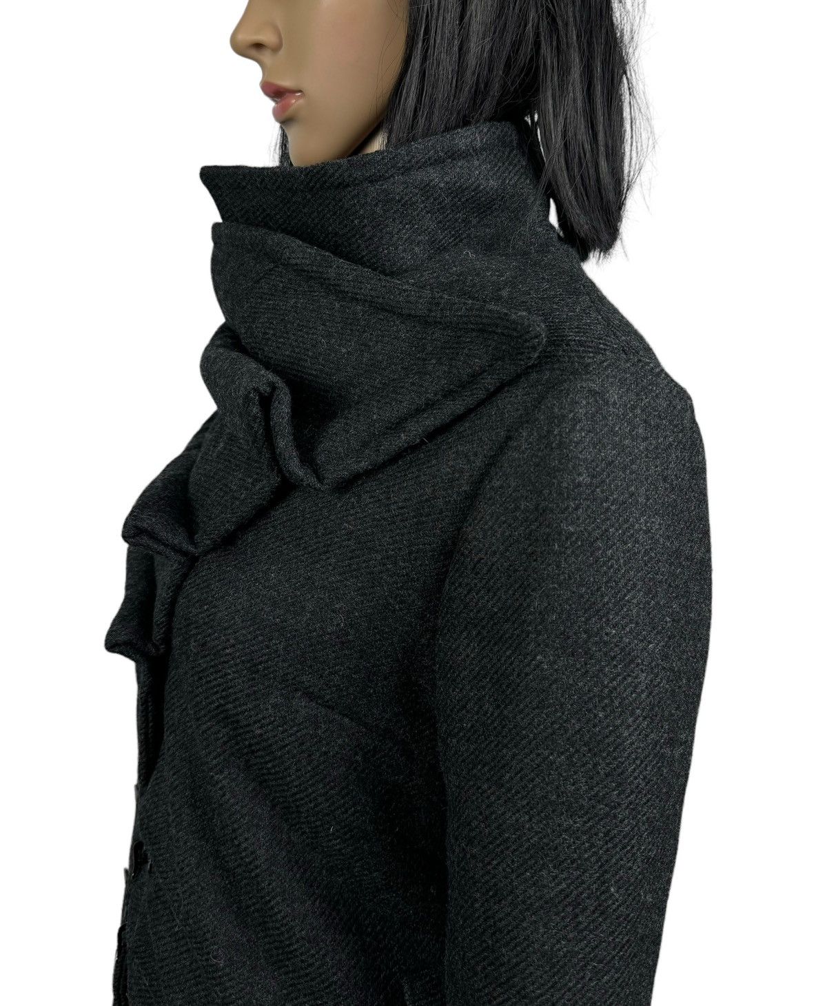 Designer Drina Marya Wool Jacket Avant Garde Asymmetrical Coat size S Size S / US 4 / IT 40 - 10 Thumbnail