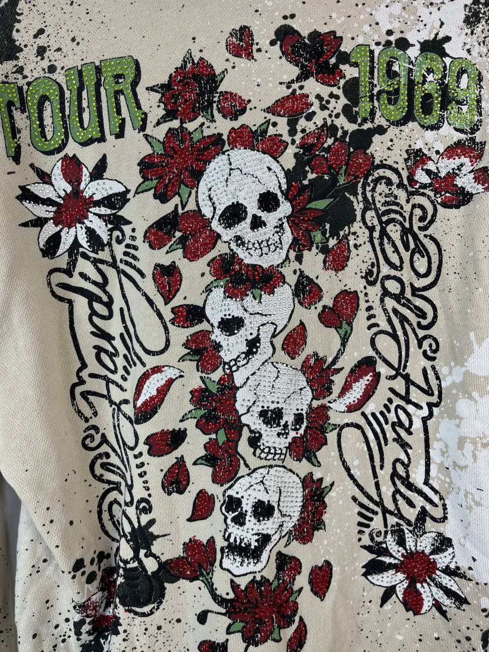 Ed Hardy ED HARDY ZIP HOODIE TOUR 1969 SKULL ROSES SWEATSHIRT SIZE S Size S / US 4 / IT 40 - 4 Thumbnail