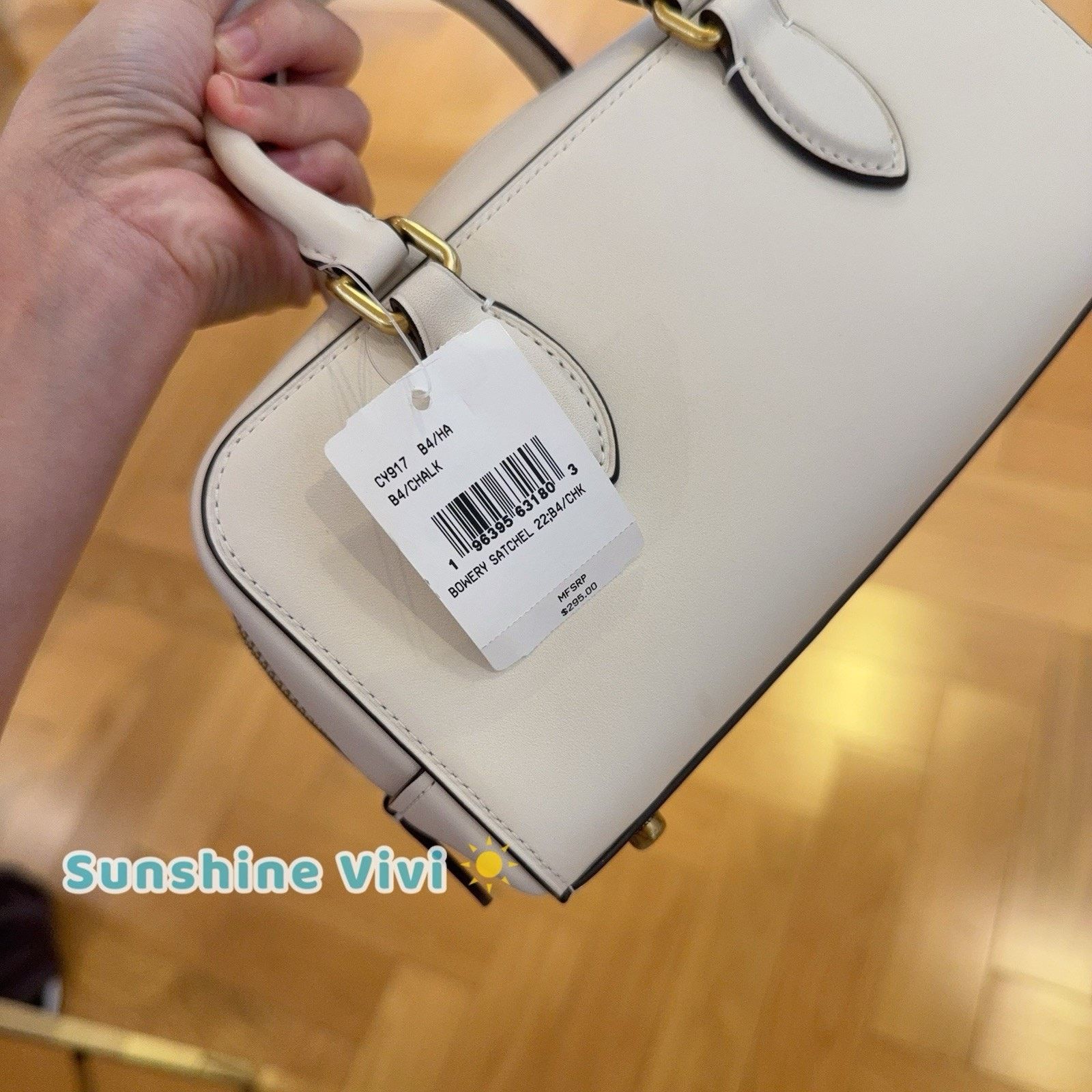 Coach NWT Coach Bowery Satchel 22 Brass/Chalk White Leather CY917 Size ONE SIZE - 6 Thumbnail
