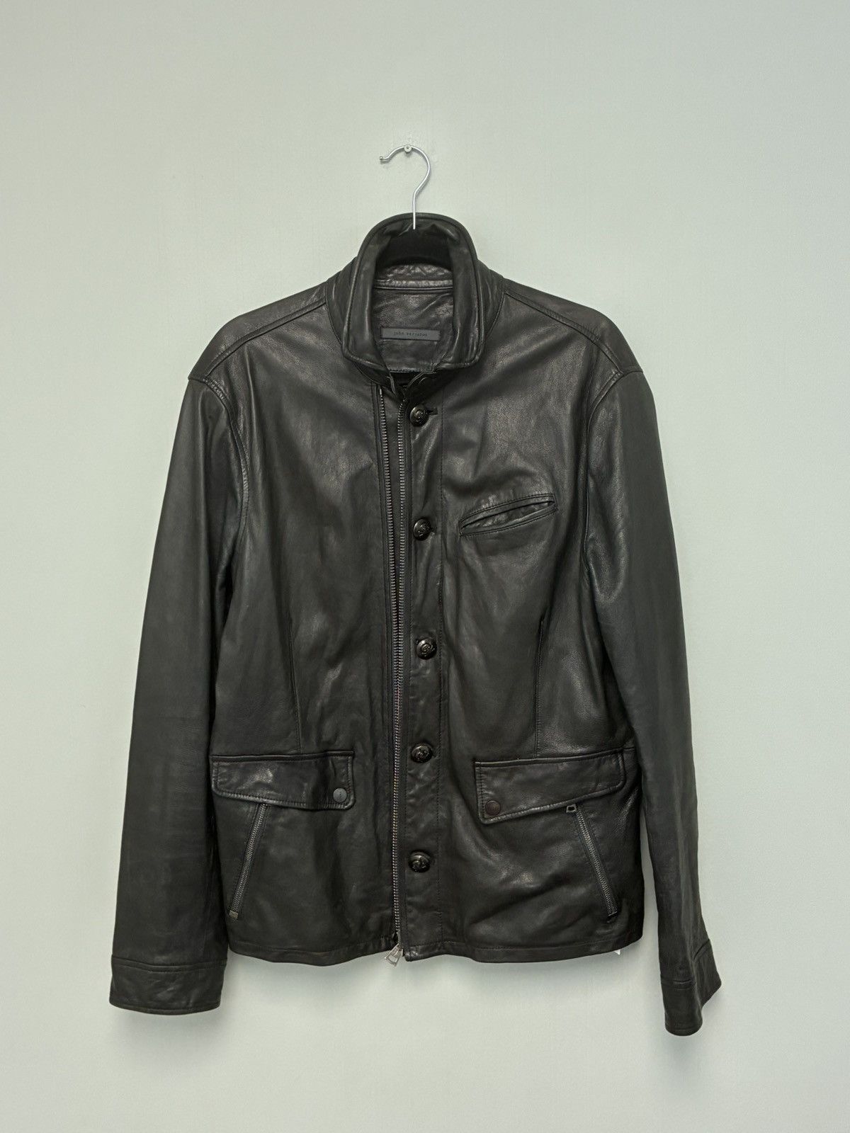 John Varvatos Biker Moto Leather Jacket EU 52 USA 42 Size US L / EU 52-54 / 3 - 6 Thumbnail