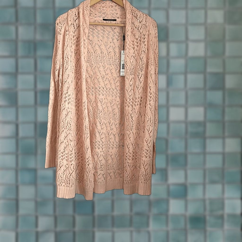 Vintage VINTAGE? No. Just Tahari Light Pink Long Sleeve Open Cardigan XS Women Sweater Cardigan Size XS / US 0-2 / IT 36-38 - 1 Thumbnail