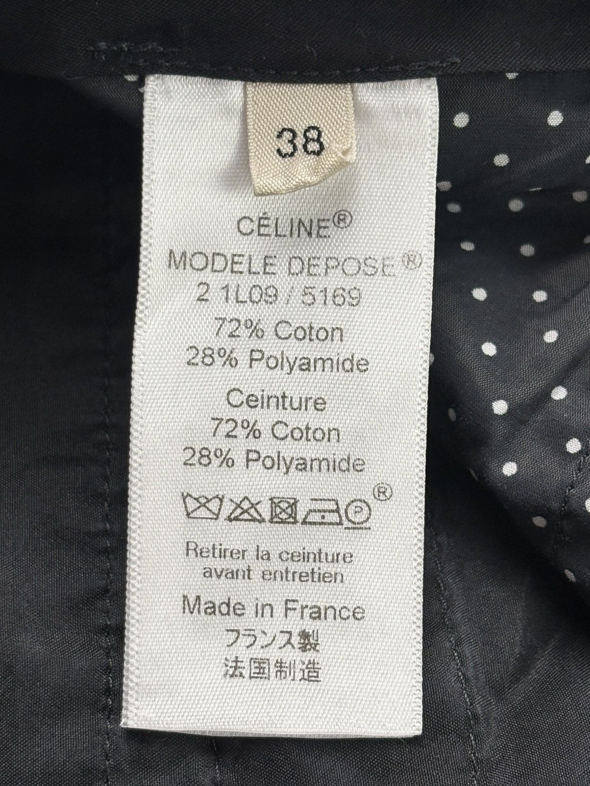 Celine Celine Phoebe Philo Polka Lightweight Belted Trousers Size 26" / US 2 / IT 38 - 7 Thumbnail
