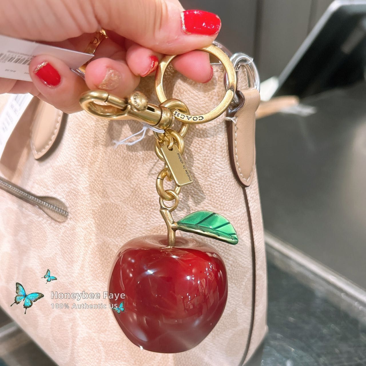 Coach Small Apple Bag Charm CY399 Size ONE SIZE - 7 Thumbnail