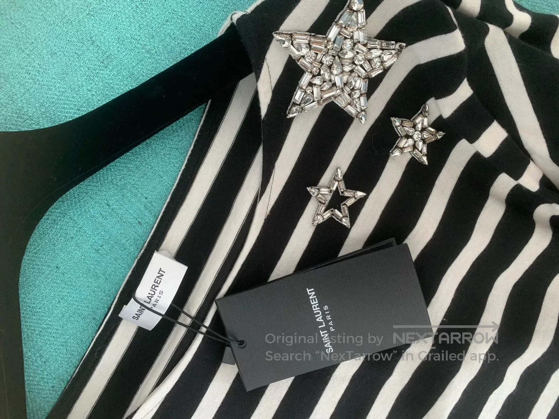 Saint Laurent Paris Saint Laurent Striped Crystal Star Top. Size M / US 6-8 / IT 42-44 - 4 Thumbnail