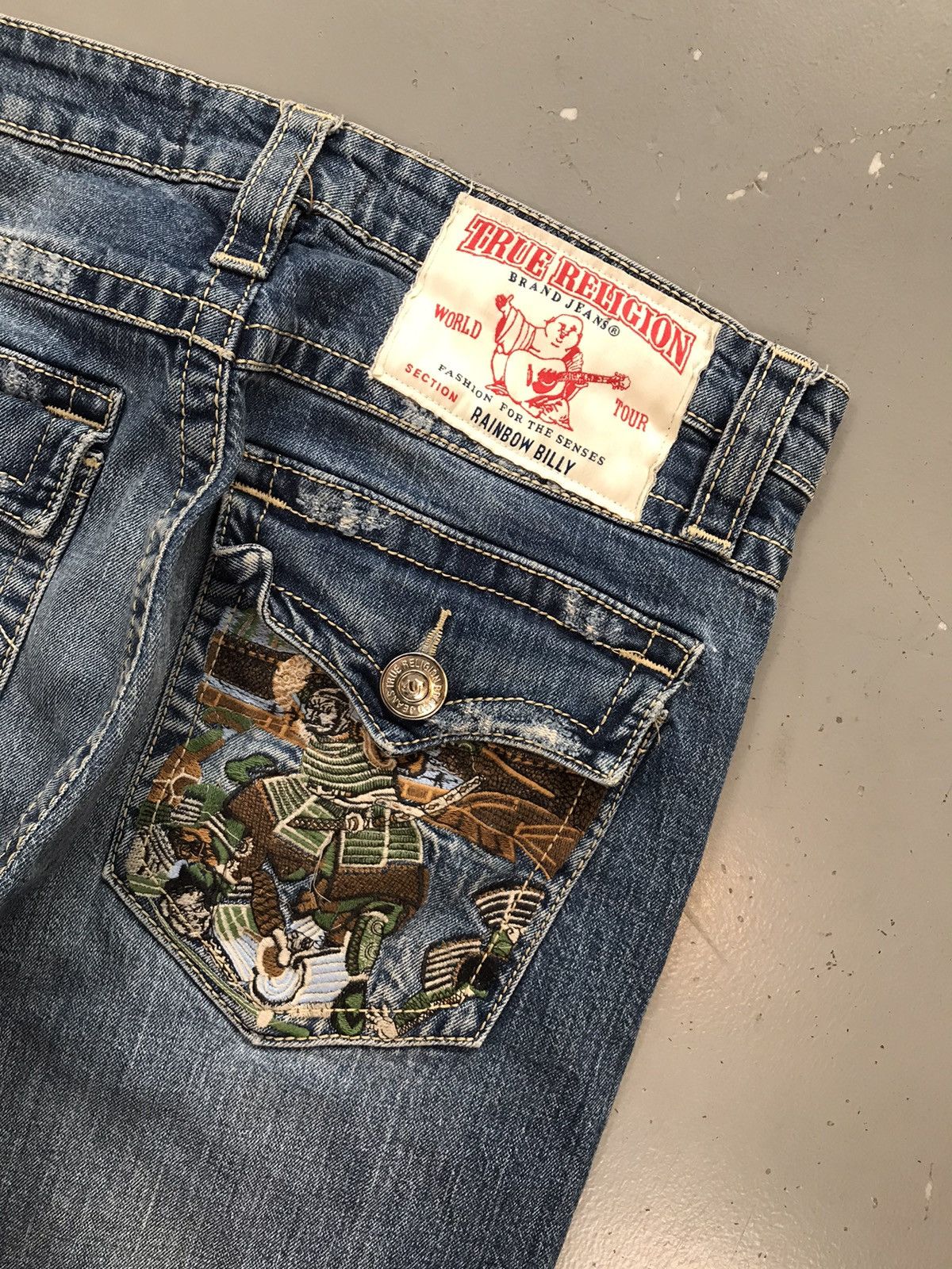 True Religion × Vintage Vintage true religion rainbow Billy samurai embroiderd denim Size US 34 / EU 50 - 10 Thumbnail