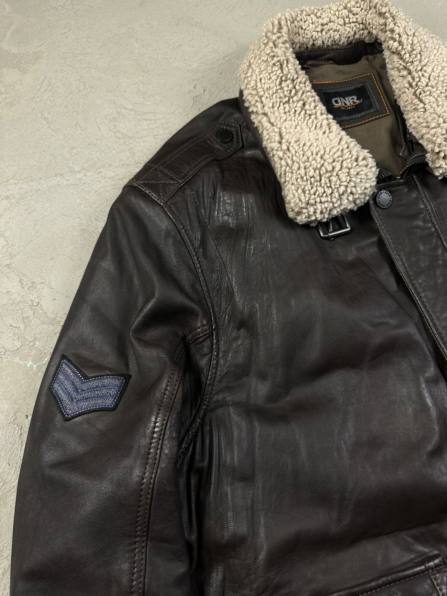 Leather Vintage Flyers Military Bomber Sheepskin Jacket Size US XL / EU 56 / 4 - 4 Thumbnail
