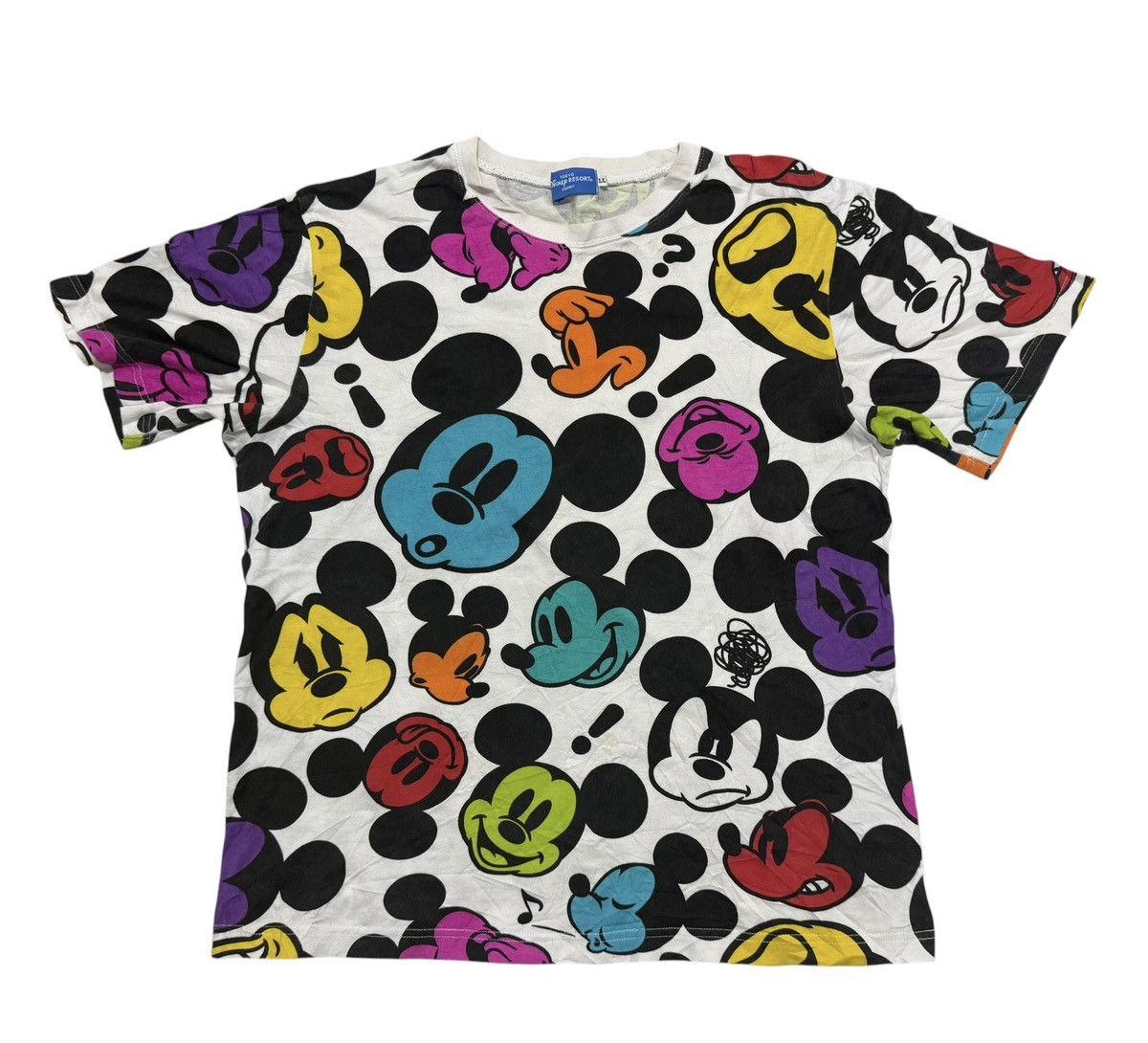 Mickey Mouse Vintage Disney Mickey Head Chaos Over Print T-Shirt Y2K Size US L / EU 52-54 / 3 - 1 Thumbnail