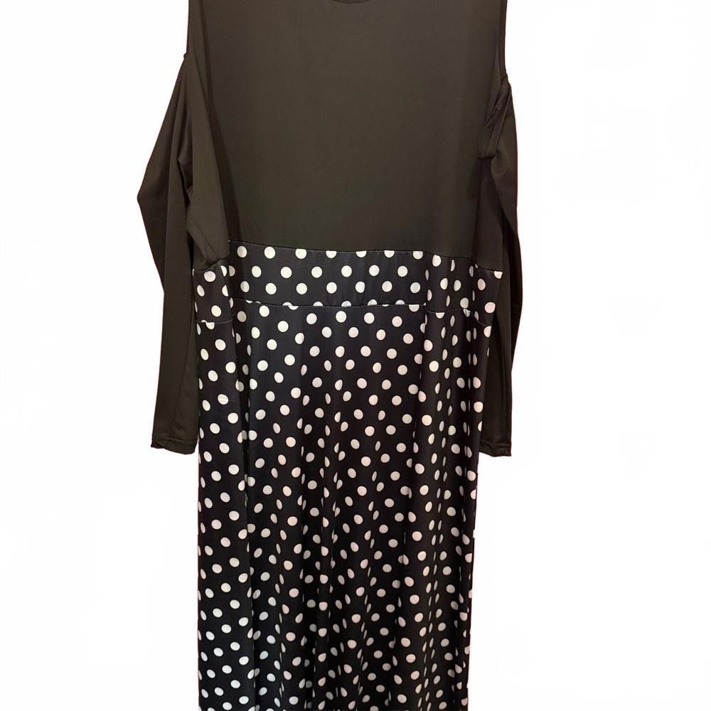 Designer Chic Polka Dot Maxi Dress - Black & White Size 4XL / US 24-26 - 2 Thumbnail