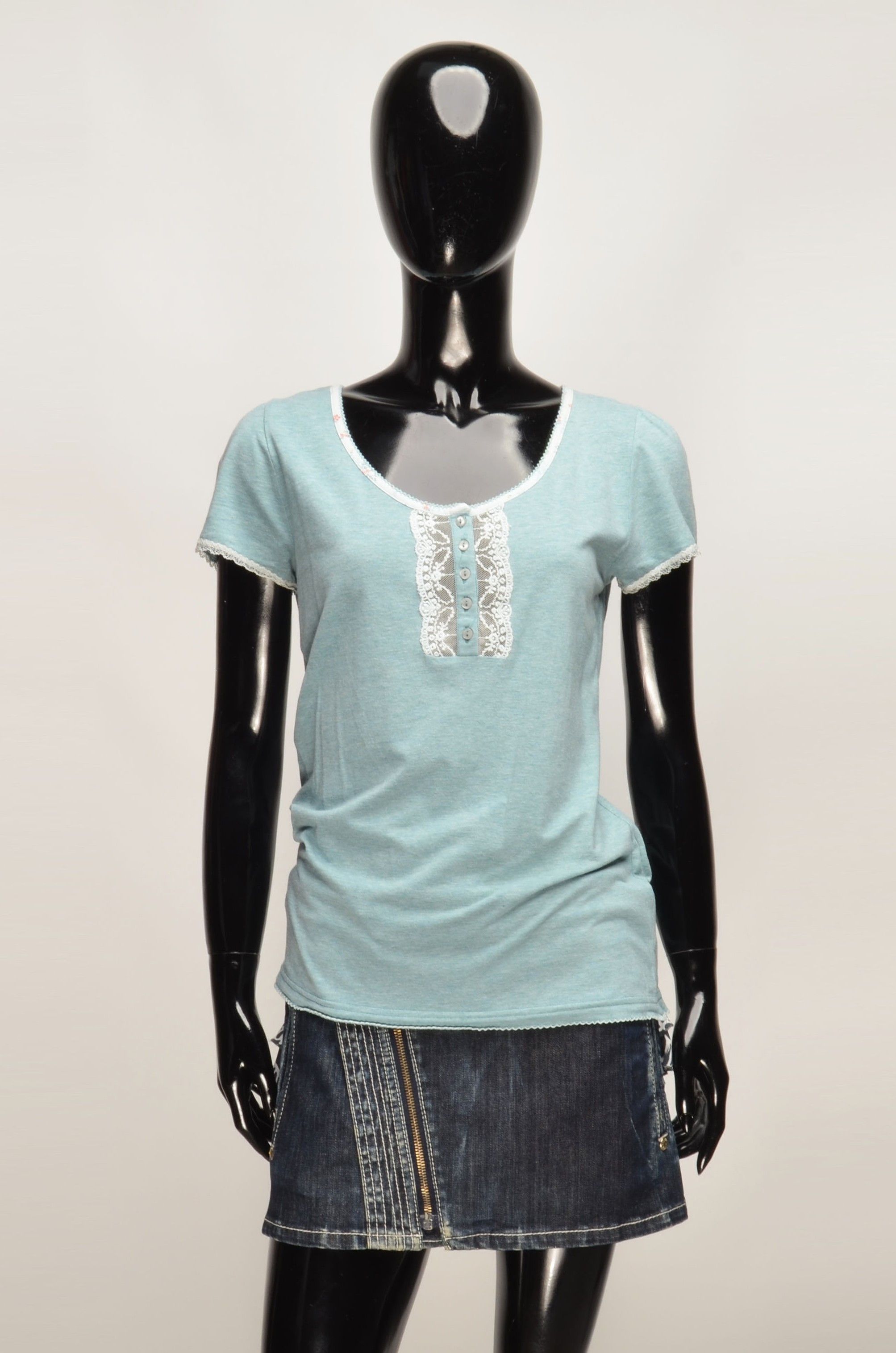 Vintage Vive Maria Y2K Cottagecore Blue Short Sleeve T-shirt Size M / US 6-8 / IT 42-44 - 1 Thumbnail