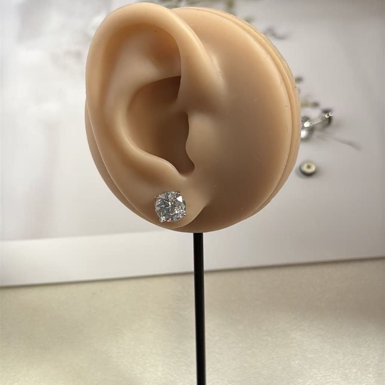 Other 8mm CZ Stud Earrings for Men Women Punk Hip Hop Unisex Style Size ONE SIZE - 7 Thumbnail
