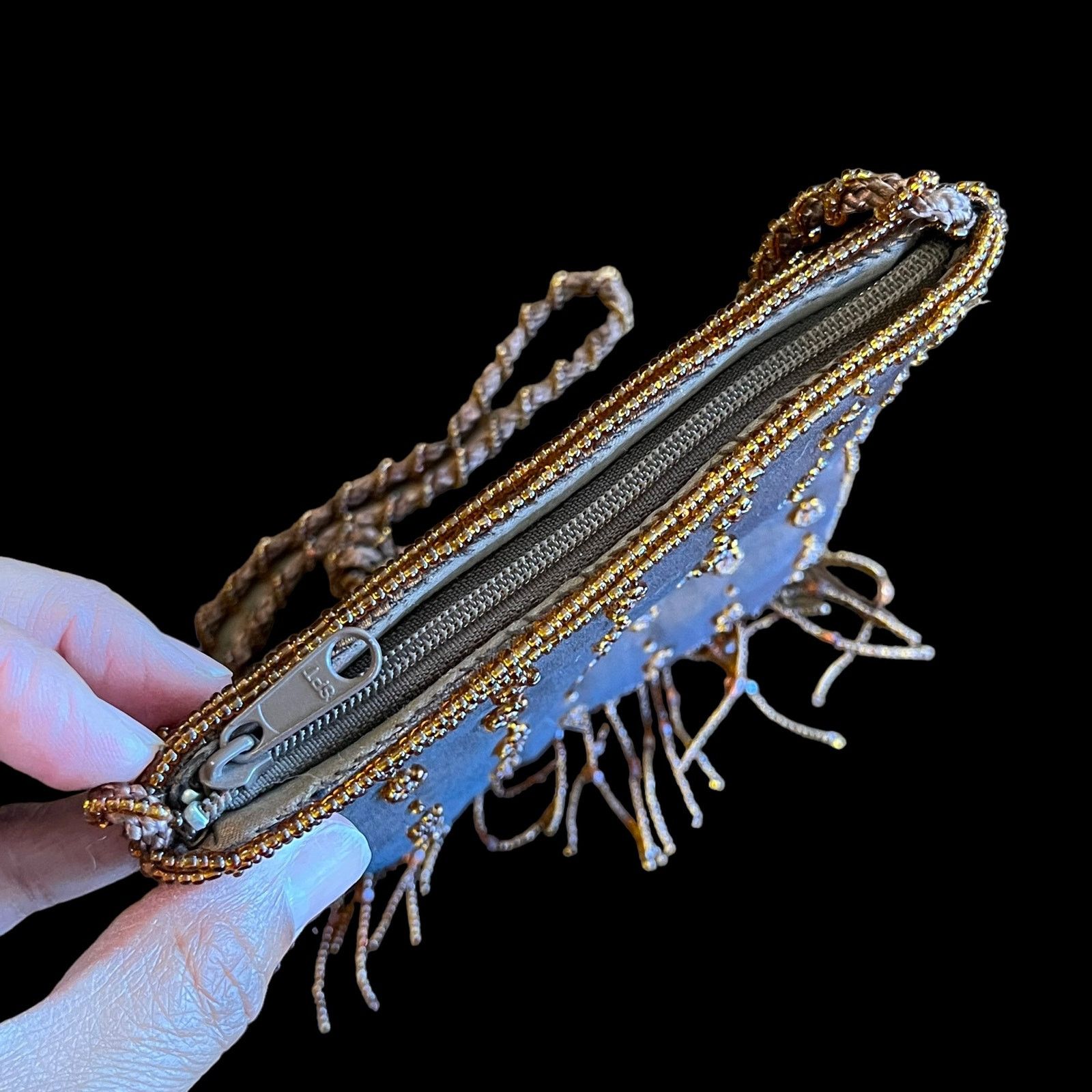 Other Vintage NYTLITES Chiffon Layered Beaded Purse Copper Brown Size ONE SIZE - 6 Thumbnail