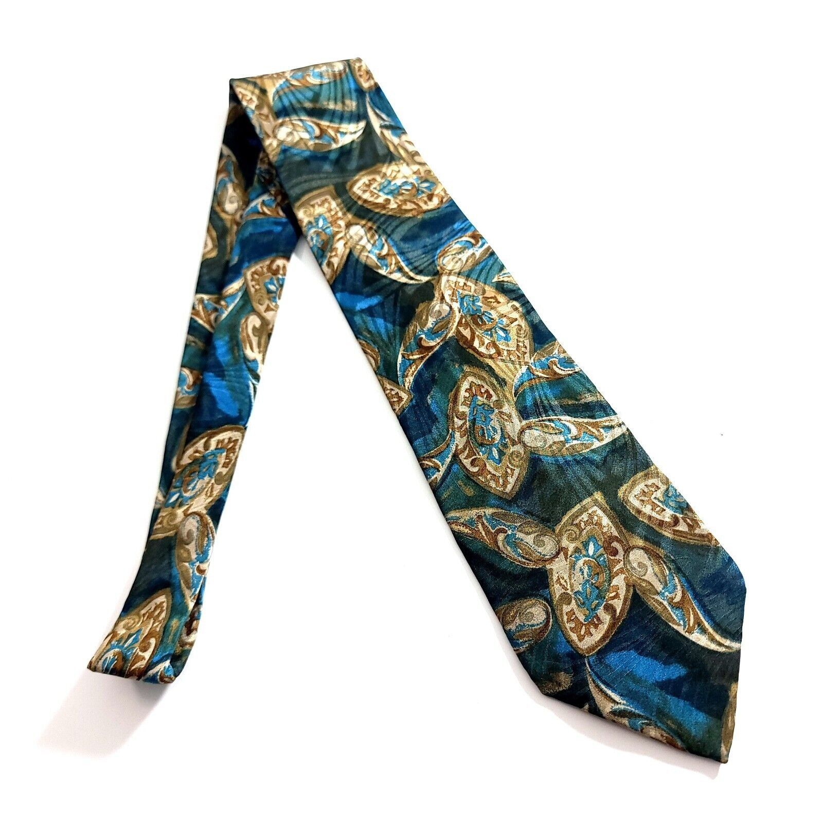 Vintage Urban American Club Blue Green tan Abstract Floral Jacquard Size ONE SIZE - 5 Thumbnail