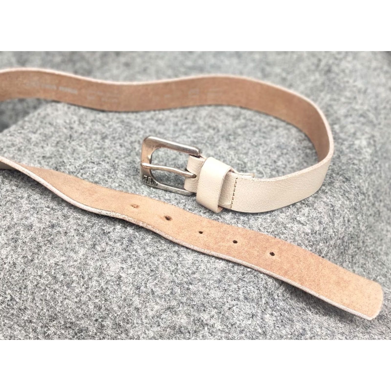 G-Star G Star raw Beige Genuine Leather Mini Logo Vintage Style Belt Size ONE SIZE - 6 Thumbnail