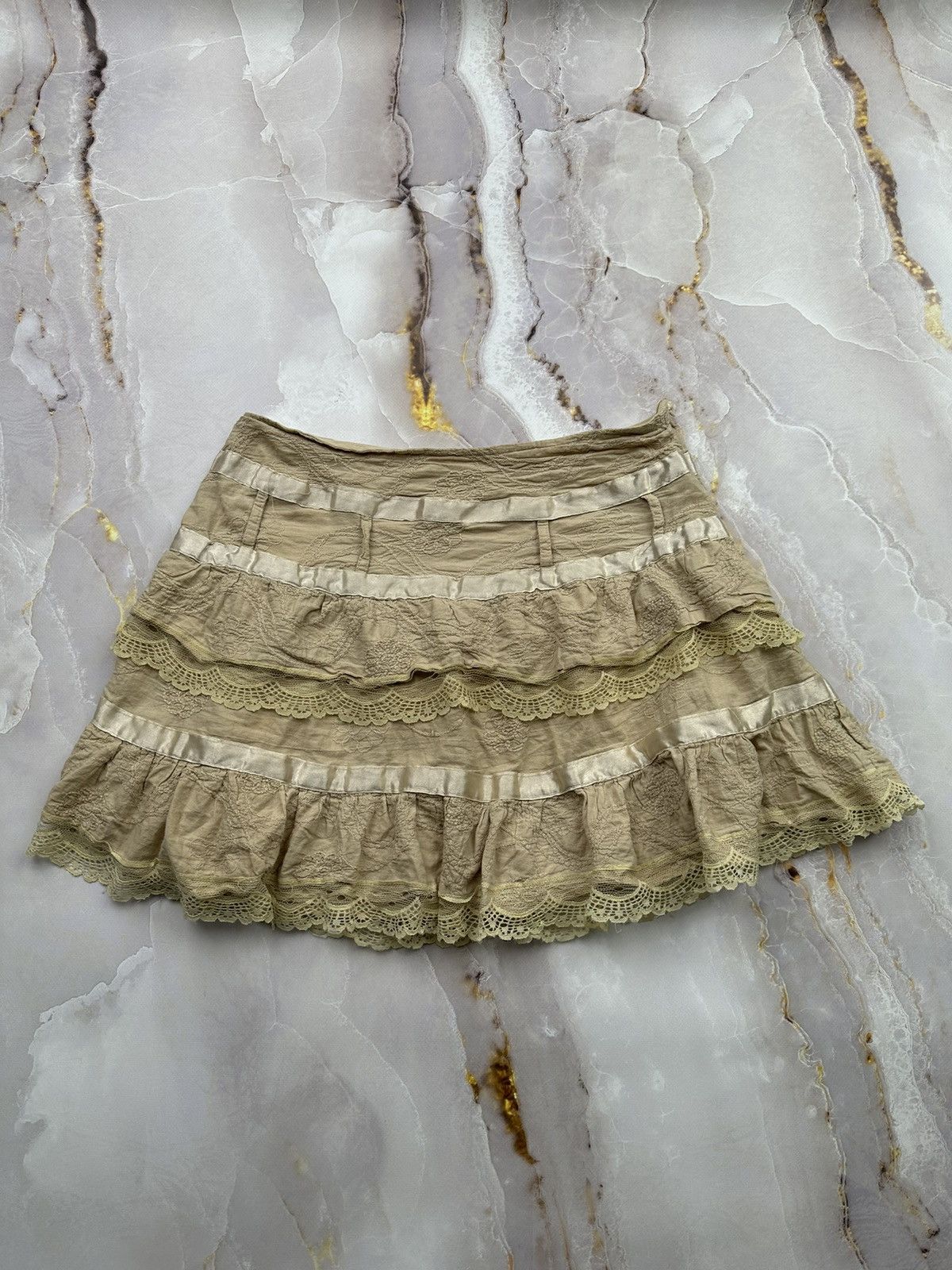 Japanese Brand Vintage Ruffled Flared Skirt Size 26" / US 2 / IT 38 - 1 Thumbnail