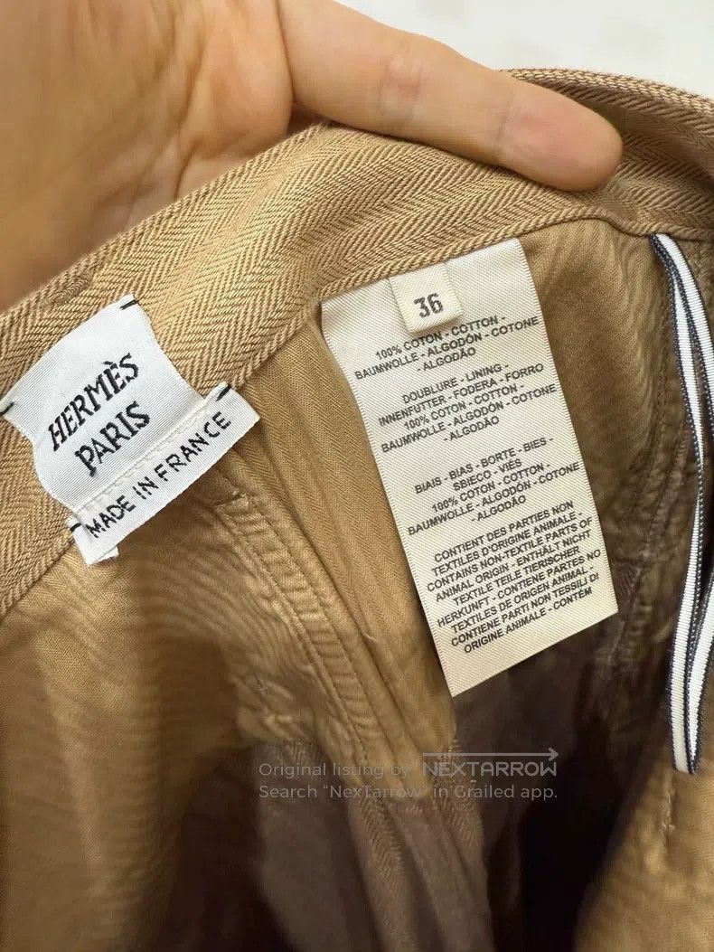 Hermes Hermes Leather-branded Workwear Casual Pants Trousers Size 24" / US 00 / IT 34 - 5 Thumbnail