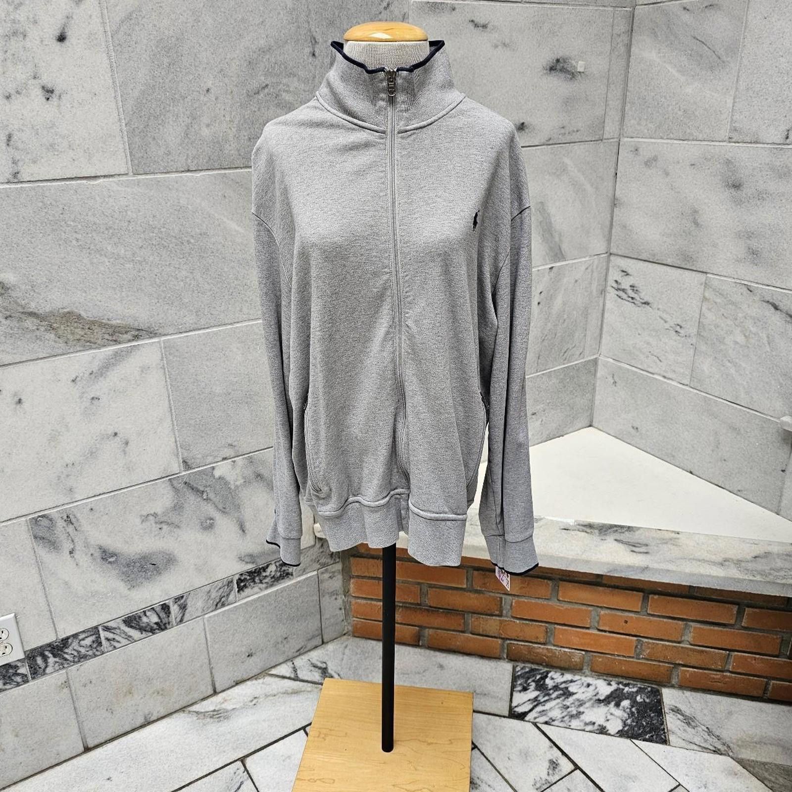 Designer Polo Ralph Lauren Big & Tall Men's Grey Zip Up Jacket Size US XL / EU 56 / 4 - 6 Thumbnail